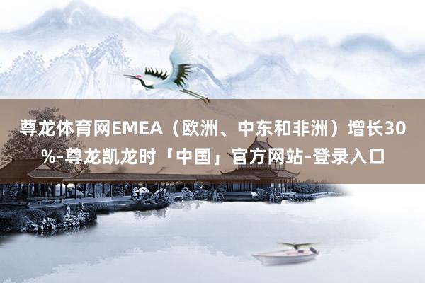 尊龙体育网EMEA（欧洲、中东和非洲）增长30%-尊龙凯龙时「中国」官方网站-登录入口