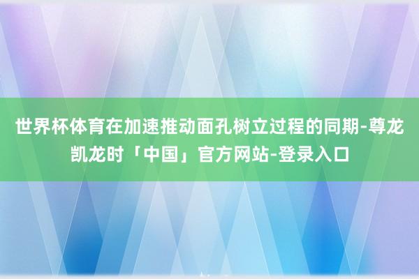 世界杯体育在加速推动面孔树立过程的同期-尊龙凯龙时「中国」官方网站-登录入口