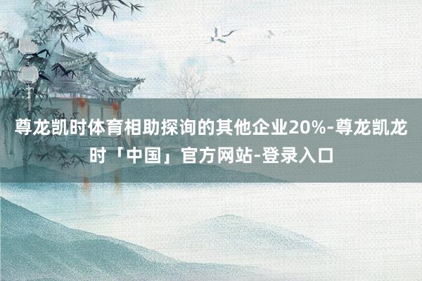 尊龙凯时体育相助探询的其他企业20%-尊龙凯龙时「中国」官方网站-登录入口